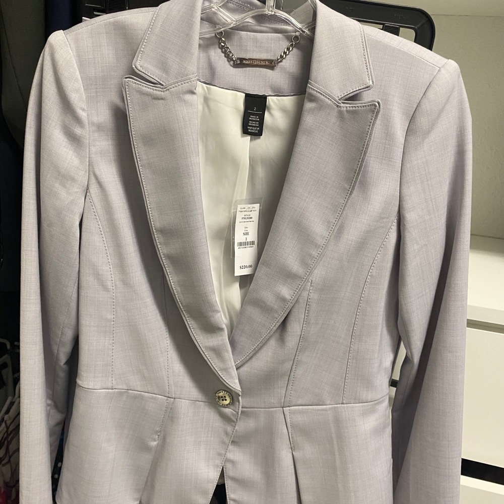 White House black market grey size 2 jacket NWT